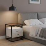 Glass Top Bed Cabinet - Available in 2 Colours - Image 7