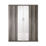Modern 6 Door Wardrobe - Available in 2 Colours - Image 4