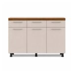Contemporary 3 Door Base - White + Cappuccino