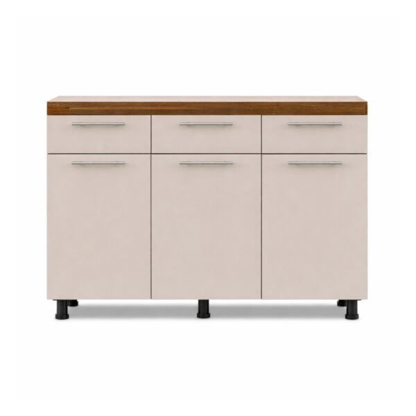 Contemporary 3 Door Base - White + Cappuccino