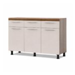 Contemporary 3 Door Base - White + Cappuccino - Image 3