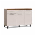 Contemporary 3 Door Base - White + Cappuccino - Image 4