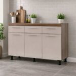 Contemporary 3 Door Base - White + Cappuccino - Image 2