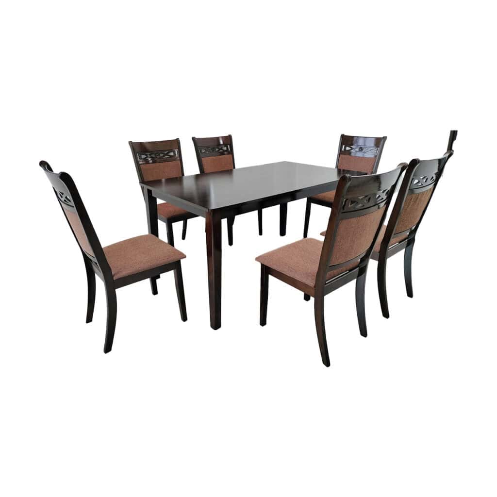 Modern Chocolate Dining Set 1+6