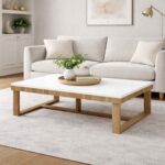 Contemporary Oak + White Coffee Table - Image 2