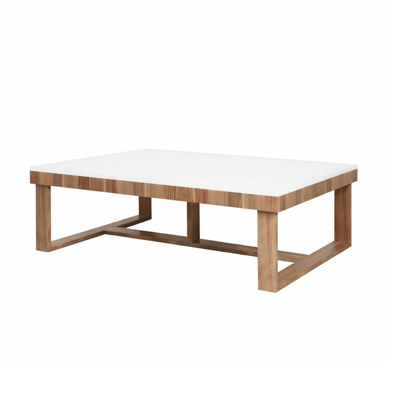 MW980 Contemporary Oak + White Coffee Table - Image 1