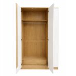 Modern 3 Door Wardrobe - Oak Ash and Snow White - Image 4