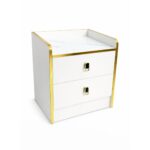 Modern White Nightstand With Gold Accents - Image 4