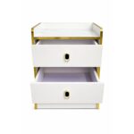 Modern White Nightstand With Gold Accents - Image 5