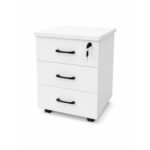 Modern 3 Drawer Chest - White + Walnut - Image 3