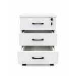 Modern 3 Drawer Chest - White + Walnut - Image 4