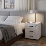 Modern 3 Drawer Chest - White + Walnut - Image 2