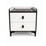 Nightstand with Bluetooth Speaker LED Light and Wireless Charger