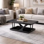 Modern Black and Grey Coffee Table - Image 2
