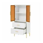 Modern Display Cabinet - White + Oak - Image 3