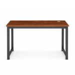 Industrial Wooden Desk with Metal Legs - Walnut + Black Finish