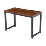 Industrial Wooden Desk with Metal Legs - Walnut + Black Finish - Image 3