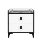 Smart Nightstand with Bluetooth Speaker, Black and White, MW346S