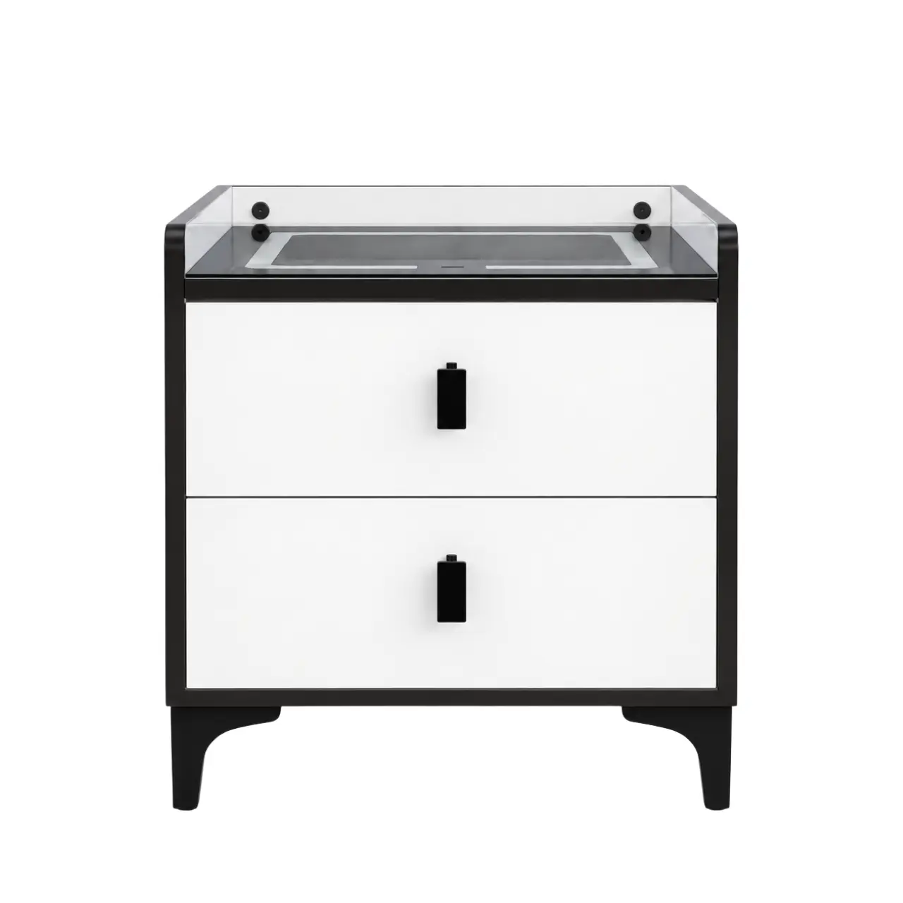 MW346S Smart Nightstand with Bluetooth Speaker, Black and White, MW346S