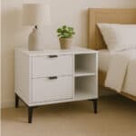 Modern White Nightstand with LED Accent Light - Image 2