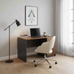 Modern Compact Wooden Desk with Drawer (1)