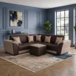 Boxarm Corner 3 Piece Lounge Suite, Black And White, BALRA