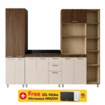 3 Piece Kitchen Scheme - Alpine Oak + Cappucino