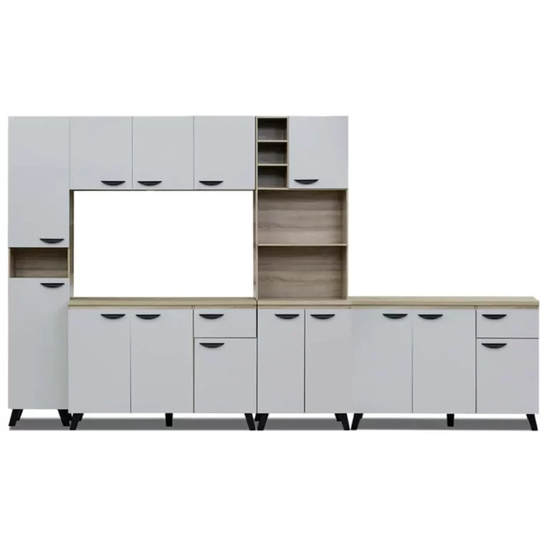 Kitchen Set with Base - Light Grey + Sonama Oak
