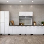 Modern Kitchen Set with Base - White + Dark Oak - Image 2