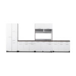 Modern Kitchen Set with Sink Base - White + Dark Oak