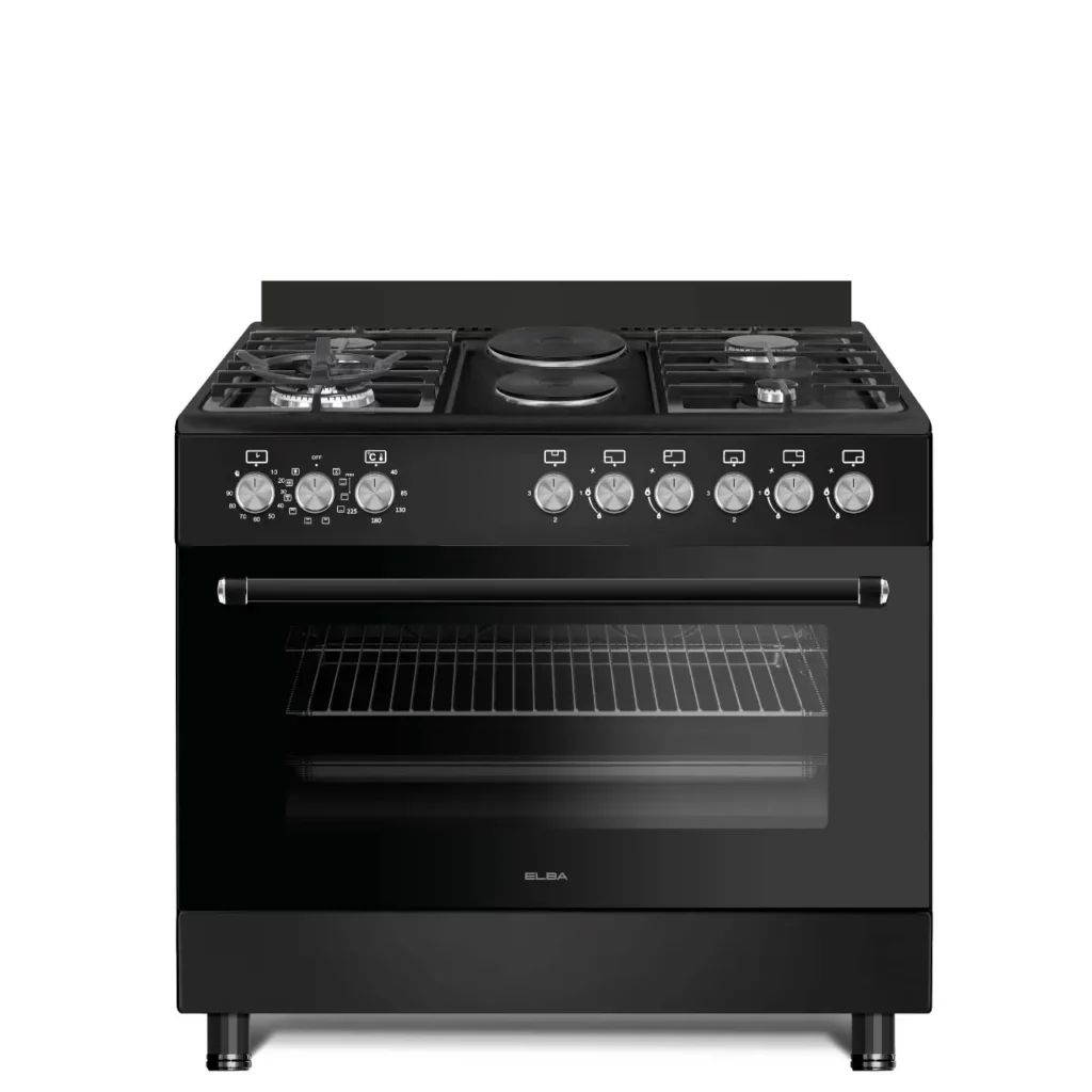 Elba - 90cm 5 Burner Gas Stove with Electric Oven (Black) - 04/96CL827B