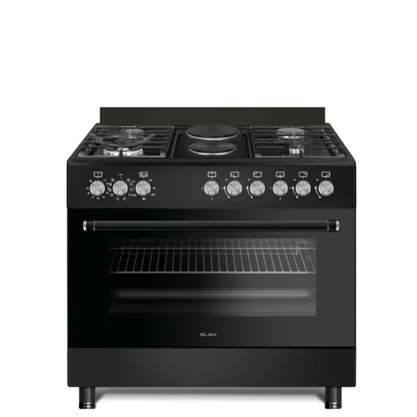 Elba - 90cm 5 Burner Gas Stove with Electric Oven (Black) - 04/96CL827B