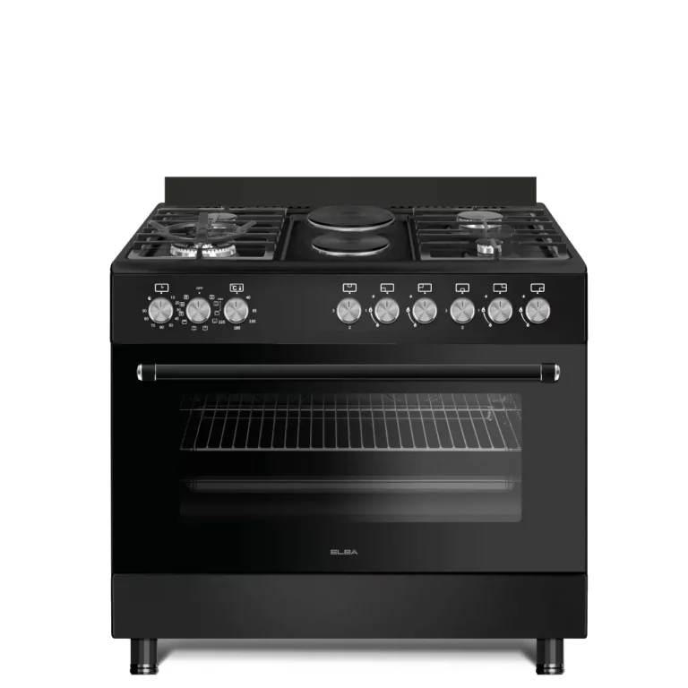 Elba - 90cm 5 Burner Gas Stove with Electric Oven (Black) - 04/96CL827B
