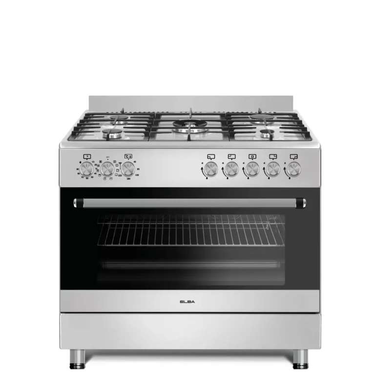 Elba 90cm 5 Burner Gas Stove with Electric Oven (Silver) - 04/96CL827
