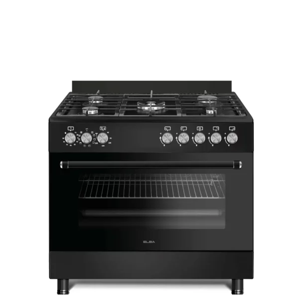 Elba Essential 90cm 5 Burner Gas Stove Gas Oven Black - 04/96CL828B