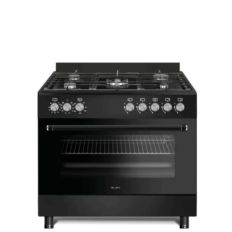 Elba Essential 90cm 5 Burner Gas Stove Gas Oven Black - 04/96CL828B