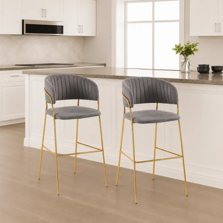 Set of 2 Gold Frame Bar Chairs – Elegant & Comfortable Seating
