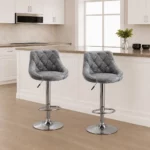 Set of 2 Suede Bar Chairs – Elegant & Comfortable Seating