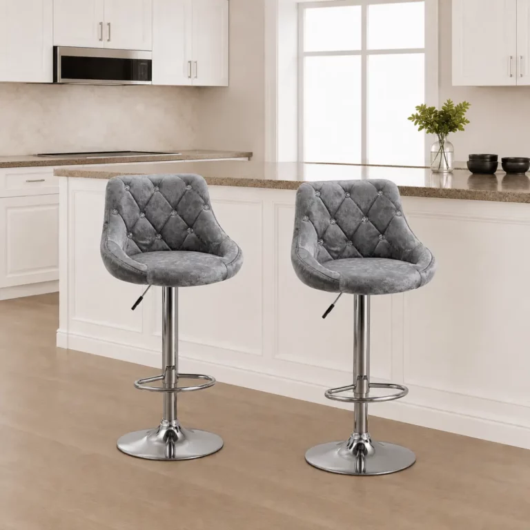 Set of 2 Suede Bar Chairs – Elegant & Comfortable Seating