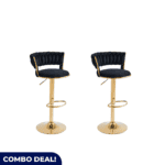 Set of 2 Stylish Gold Frame Bar Chairs - Available in 3 Colours