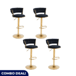 Set of 4 Stylish Gold Frame Bar Chairs - Available in 3 Colours
