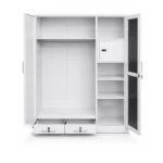 3 Door Metal Wardrobe with Mirror – MWMET3