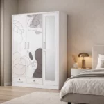 3 Door Metal Wardrobe with Mirror – MWMET3