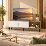 Modern TV Stand with Shelves and Storage Compartments, MWPLS5