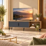 Modern TV Stand with Shelves and Storage Compartments, MWPLS5