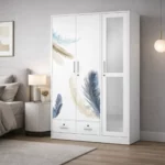 3 Door Metal Wardrobe with Mirror – MWMET3