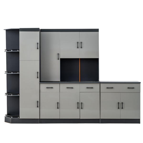 3 Piece Kitchen Set Dark Grey & Cement