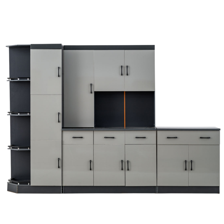3 Piece Kitchen Set Dark Grey & Cement