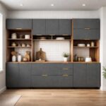 Modern Kitchen Set - Grey + Walnut - Image 2