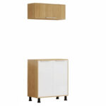 Tatiana 2-Piece Storage Combo – Wall + Floor Unit (White & Oak)